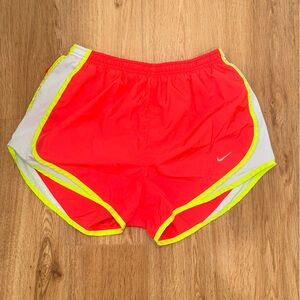 Nike Women's Red and Yellow Shorts
